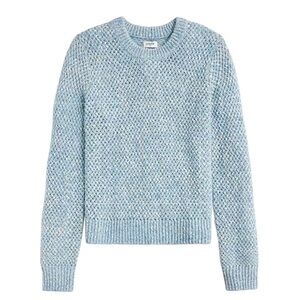 NEW J. CREW‎ Factory Honeycomb-stitch crewneck sweater in light blue Size XS